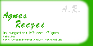 agnes reczei business card